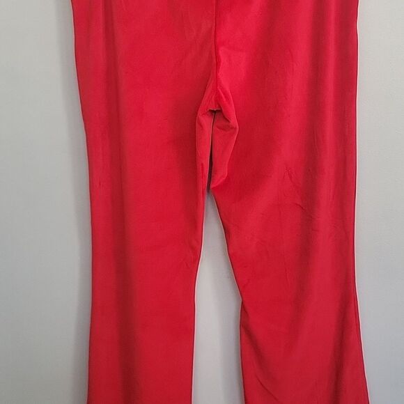 Maison d' Amelie Red Pants Woman size 8 Soft velour like Trouser NWOT - Picture 8 of 15
